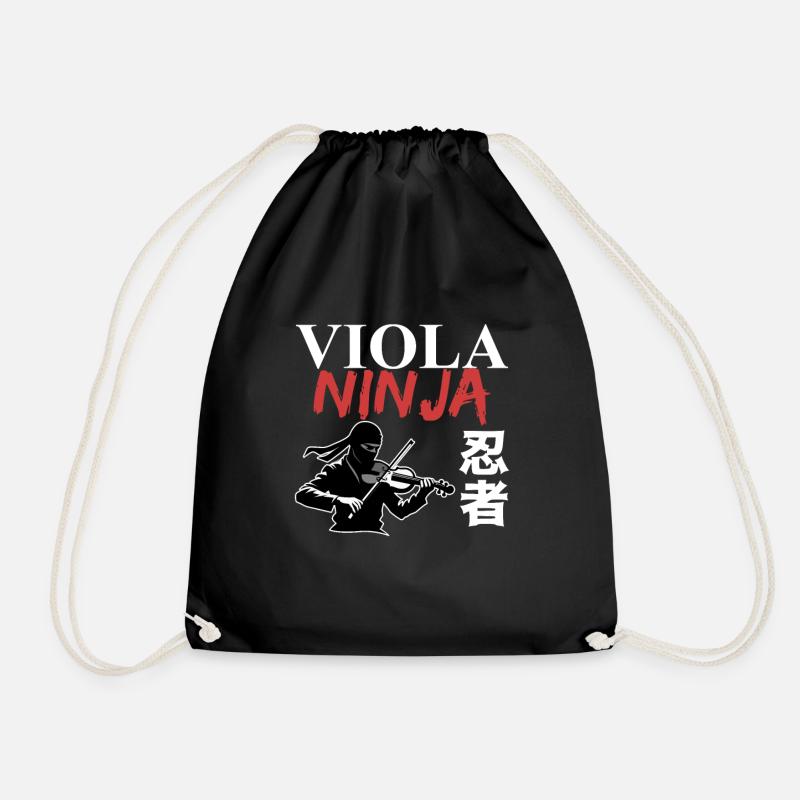 Bratsche Viola Bratschist Ninja Lustig - Turnbeutel - Schwarz