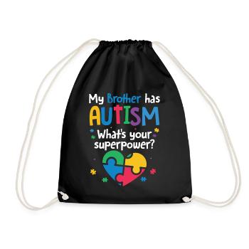 Autismus Awareness Day Autist Geschenk - Turnbeutel - Schwarz - Vorne
