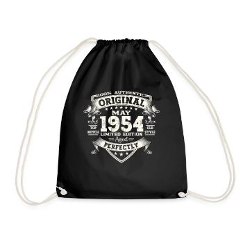 Mai 1954 Millésime 1954 Anniversaire 1954 Légende 54 - Sac de sport léger - noir - Devant
