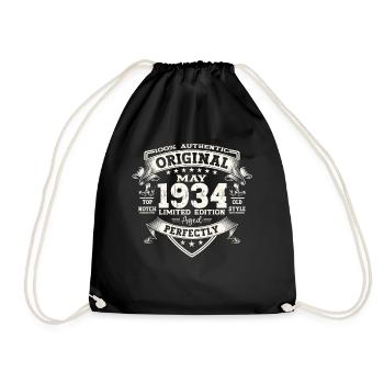Mai 1934 Millésime 1934 Anniversaire 1934 Légende 34 - Sac de sport léger - noir - Devant