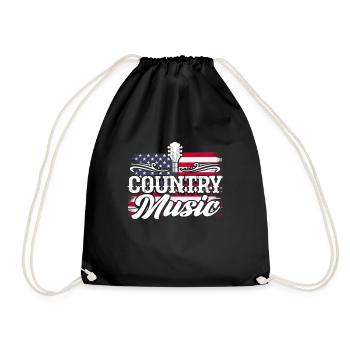 Cadeau de musique country country music - Sac de sport léger - noir - Devant