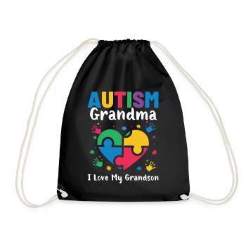 Autism Awareness Day Autistic Gift - Drawstring Bag - black - Front