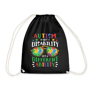 Autism Awareness Day Autistic Gift - Drawstring Bag - black - Front