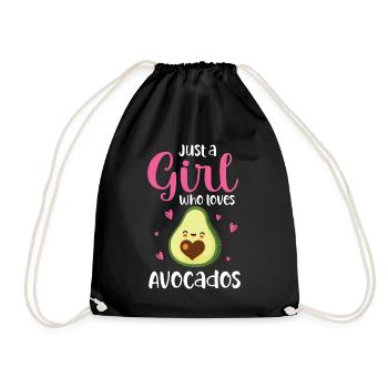 Avocado Guacamole Vegan Geschenk - Turnbeutel - Schwarz - Vorne