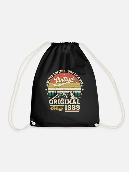 Geburtstag 1989 Mai 1989 Vintage 1989 Legende 89 - Turnbeutel - Schwarz