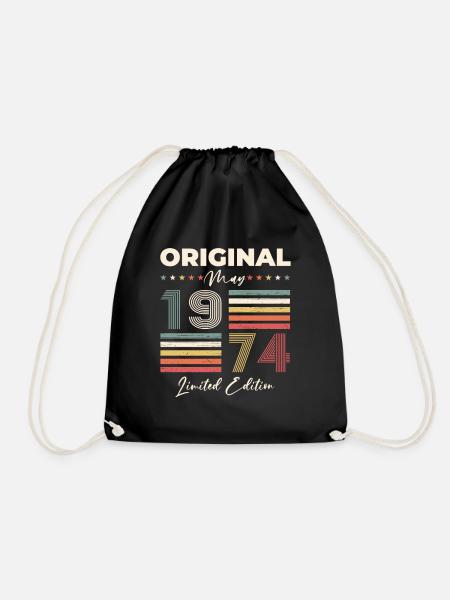 Geburtstag 1974 Mai 1974 Vintage 1974 Legende 74 - Turnbeutel - Schwarz