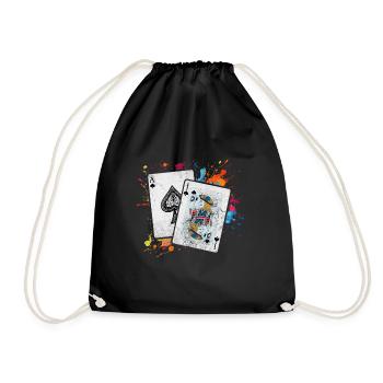 Blackjack Blackjack Card Game Casino Gift - Drawstring Bag - black - Front