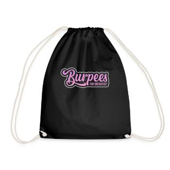 Burpees Fitness Burpee Krafttraining Geschenk - Turnbeutel - Schwarz - Vorne