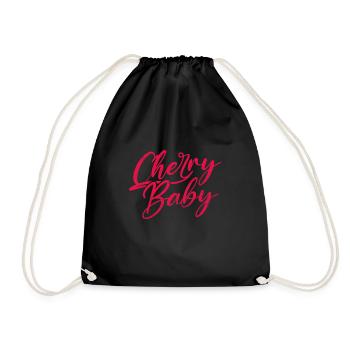 Cherry - Drawstring Bag - black - Front