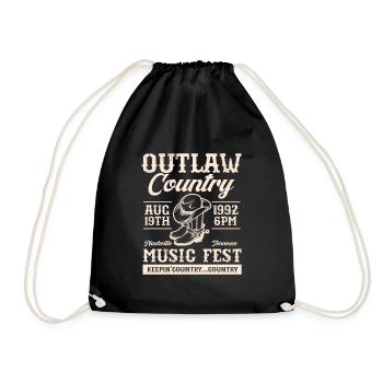 Cadeau de musique country country music - Sac de sport léger - noir - Devant