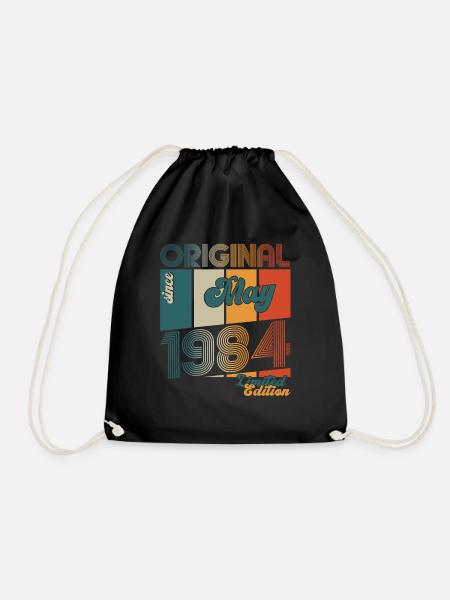 Original Mai 1984 Jahrgang 1984 Geburtstag 1984 - Turnbeutel - Schwarz