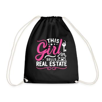 Real Estate Agent Real Estate Agent Gift - Drawstring Bag - black - Front