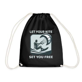 Kitesurf Laissez votre cerf-volant vous libérer Kitesurfeur - Sac de sport léger - noir - Devant