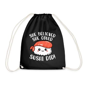Sushi Food Japan Nigiri Gift - Drawstring Bag - black - Front