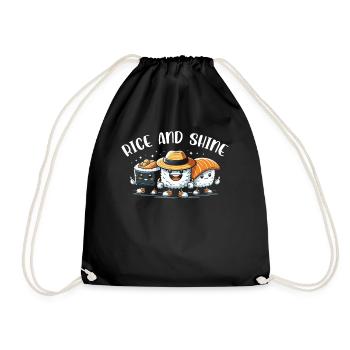 Sushi Food Japan Nigiri Gift - Drawstring Bag - black - Front