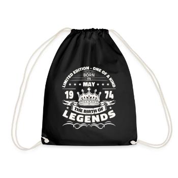 Légende Mai 1974 Millésime 1974 Anniversaire 1974 - Sac de sport léger - noir - Devant