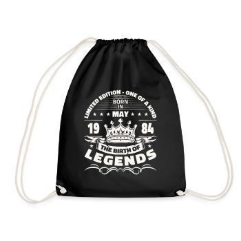 Legend May 1984 Vintage 1984 Birthday 1984 - Drawstring Bag - black - Front