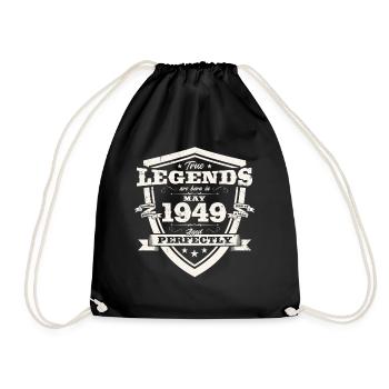 Legende Mai 1949 Jahrgang 1949 Geburtstag 1949 - Turnbeutel - Schwarz - Vorne