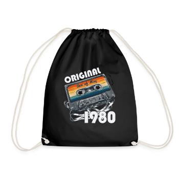 Cassette Mai 1980 Millésime 1980 Anniversaire 1980 - Sac de sport léger - noir - Devant