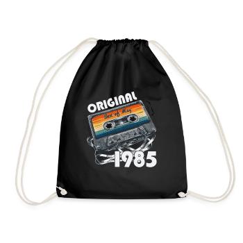 Cassette Mai 1985 Millésime 1985 Anniversaire 1985 - Sac de sport léger - noir - Devant