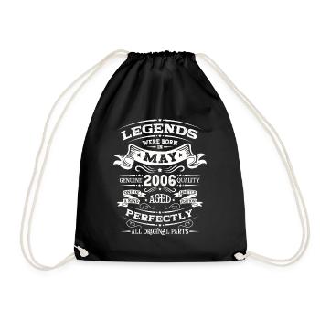 Legendary May 2006 Vintage 2006 Birthday 2006 - Drawstring Bag - black - Front