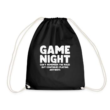 Brettspiel Brettspiele Sieleabend Spiele Geschenk - Turnbeutel - Schwarz - Vorne