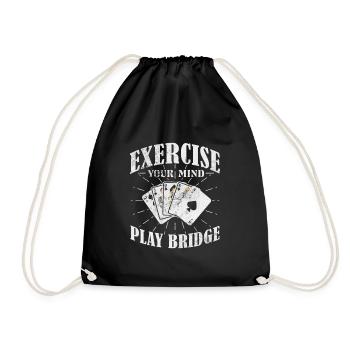 Bridge Card Game Casino Card Game Gift - Drawstring Bag - black - Front