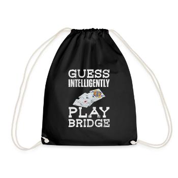 Bridge Card Game Casino Card Game Gift - Drawstring Bag - black - Front