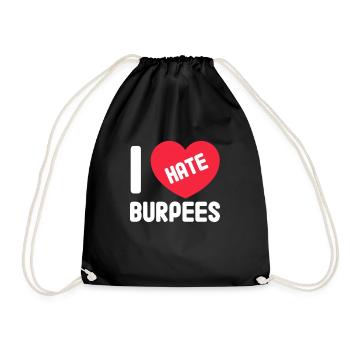 Burpees Fitness Cadeau de musculation Burpee - Sac de sport léger - noir - Devant