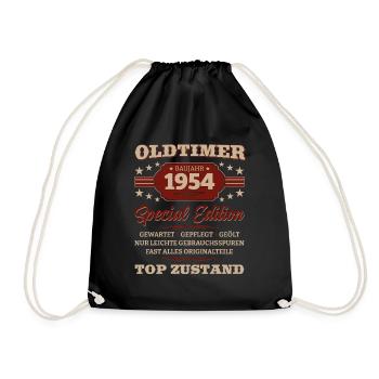 Oldtimer 1954 Jahrgang 1954 Geburtstag 1954 - Turnbeutel - Schwarz - Vorne