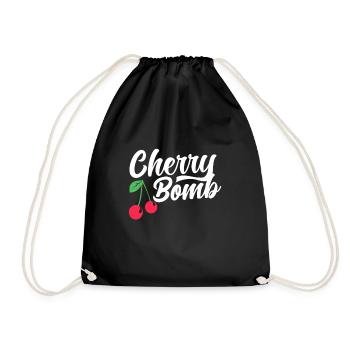 Cherry Cherry Tree Cherry Blossom Fruit Gift - Drawstring Bag - black - Front