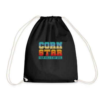Cornhole Beanbag Sackloch Geschenk - Turnbeutel - Schwarz - Vorne
