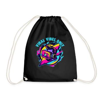 Digital Creator Viral Vibes Only Social Media - Turnbeutel - Schwarz - Vorne