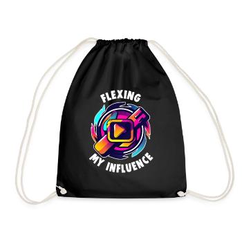 Digital Creator Flexing my Influence Social Media - Turnbeutel - Schwarz - Vorne