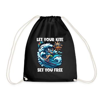 Kitesurf Laissez votre cerf-volant vous libérer Kitesurfeur - Sac de sport léger - noir - Devant