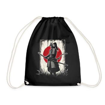 Samurai Ronin Sword Fighting Warrior Gift - Drawstring Bag - black - Front