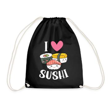 Sushi Food Japan Nigiri Gift - Drawstring Bag - black - Front