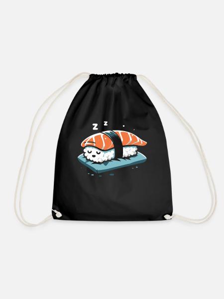 Sushi Food Japan Nigiri Gift - Drawstring Bag - black