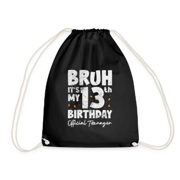 Teenager - Drawstring Bag - black - Front