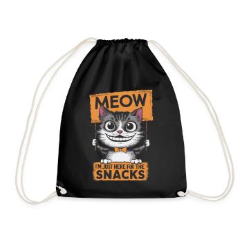 Miau Lustige Katze Sprüche Katzen Spruch - Turnbeutel - Schwarz - Vorne