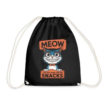 Miau Lustige Katze Sprüche Katzen Spruch - Turnbeutel - Schwarz - Vorne