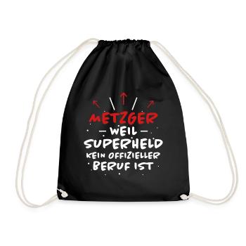 Metzger Spruch Fleischer Lustiges Metzger Geschenk - Turnbeutel - Schwarz - Vorne