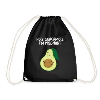 Avocado Guacamole Vegan Geschenk - Turnbeutel - Schwarz - Vorne