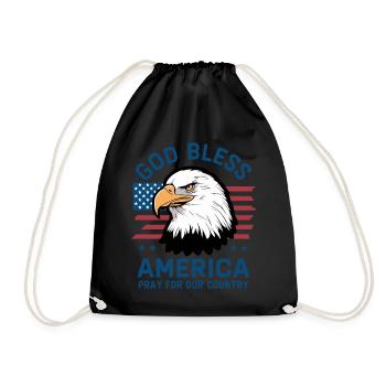 God Bless America - Pray for our country Amerika - Drawstring Bag - black - Front