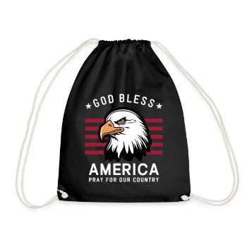 God Bless America - Pray for our country USA - Drawstring Bag - black - Front