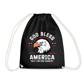 God Bless America - Pray for our country USA - Drawstring Bag - black - Front