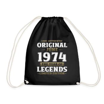 Original Juin 1974 Millésime 1974 Anniversaire 1974 - Sac de sport léger - noir - Devant