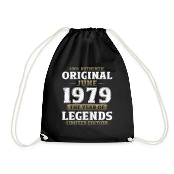 Original Juin 1979 Millésime 1979 Anniversaire 1979 - Sac de sport léger - noir - Devant