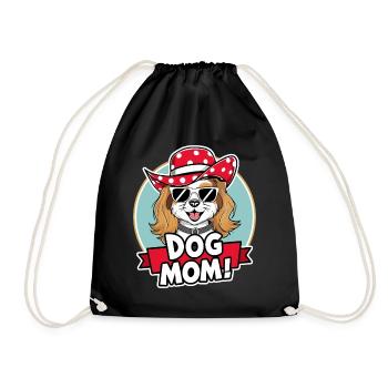 Süßer Hund mit Hut und Sonnenbrille Hundeliebhaber - Turnbeutel - Schwarz - Vorne