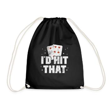 Blackjack Blackjack Card Game Casino Gift - Drawstring Bag - black - Front